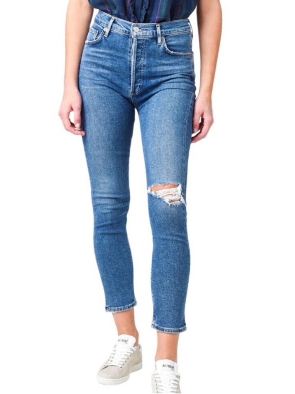 Agolde Jeans Nico High Rise Slim Leg Button Fly Jeans
